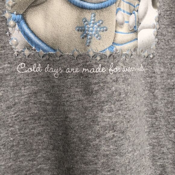 Winnie the Pooh Winter Sweatshirt Women Small Gray Christmas Disney Store Piglet - Picture 4 of 9